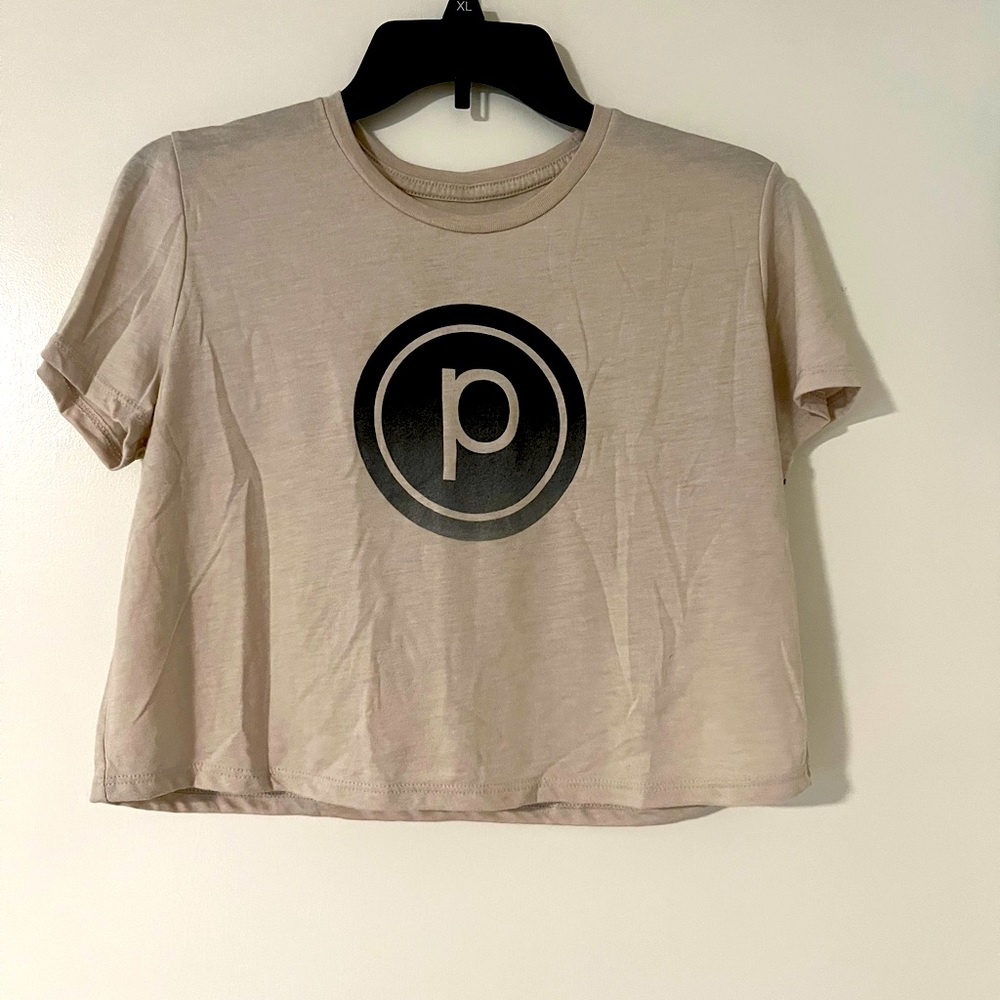 Pure Barre Circle P Cropped Tan T-shirt